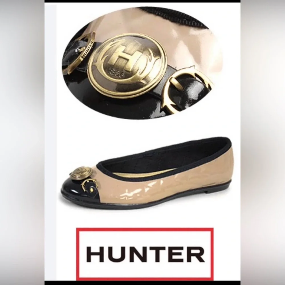 Hunter Black and Beige Quilted Women's Flats - Picture 4 of 7